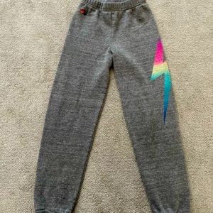 Aviator Nation Kids neon bolt sweatpants